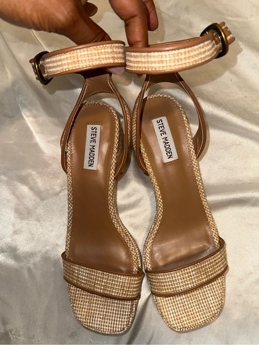 Steve Madden Woven Block-Heel Sandals